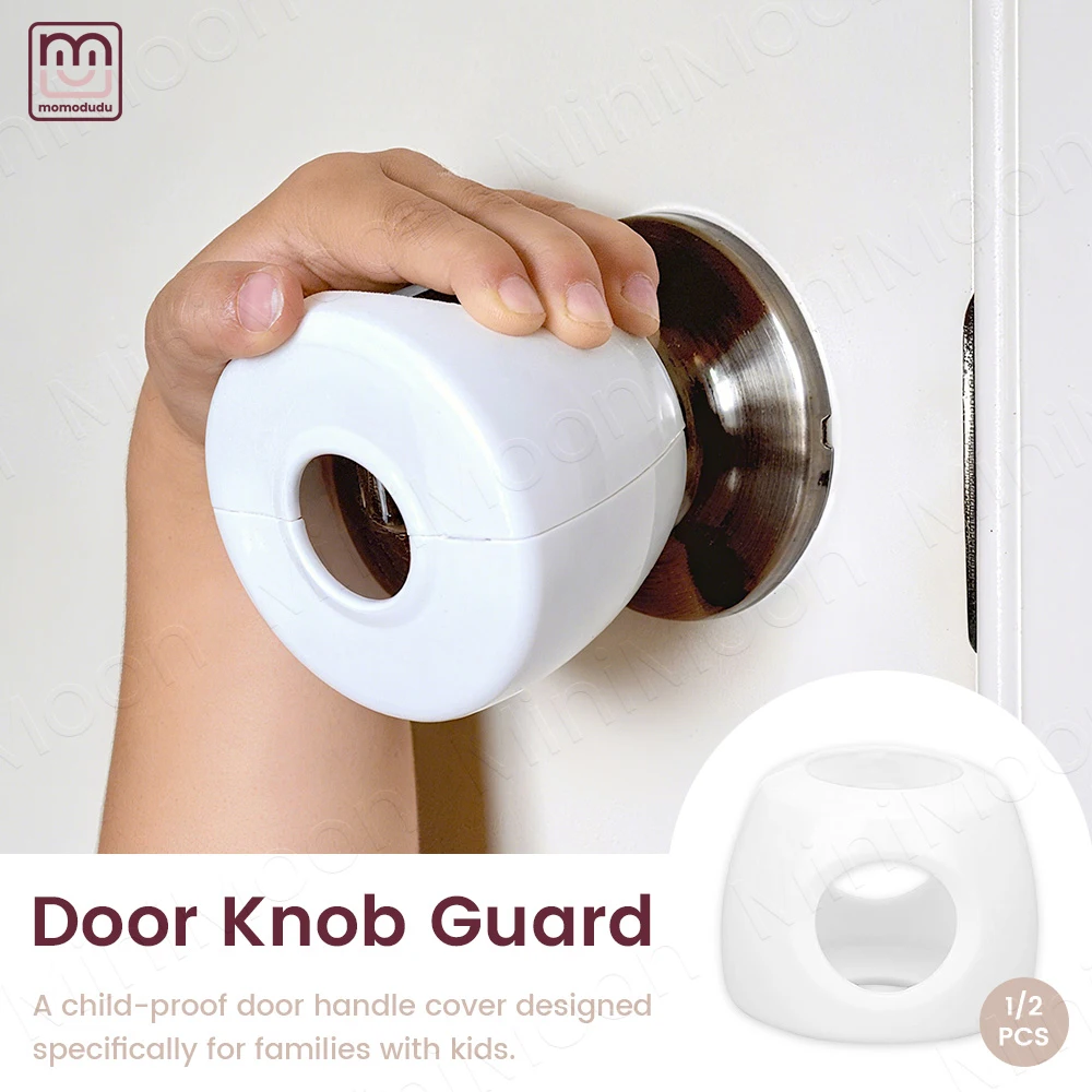 Baby Proof Door Knob Covers, Prevent Opening & Bump Protection for Kids, Easy to Install on Round Handles
