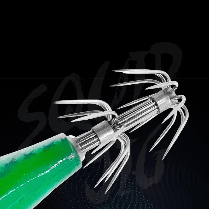 1pcs 8cm/5.6g Squid Jig Fishing Lure Shrimp Prawn Luminous Glow in Dark Artificial Spinner Lure Tackle for Cuttlefish Octopus