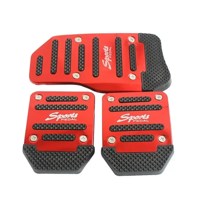 Set copri pedale universale per auto - Kit pad antiscivolo per carburante freno cambio automatico in alluminio