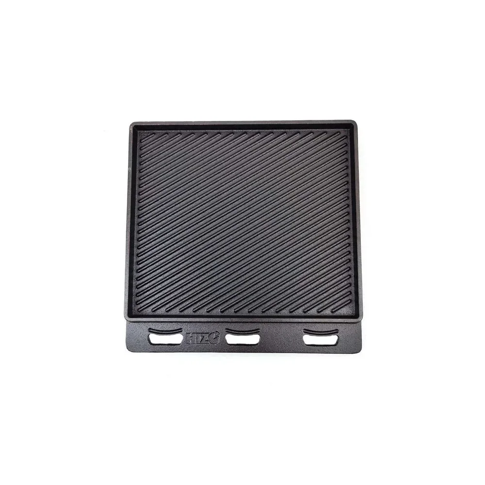 30*30cm Cast Iron Frying Pan with 2 Handles HIZO Cast Iron Double Sided Skillet Kitchen Accessary