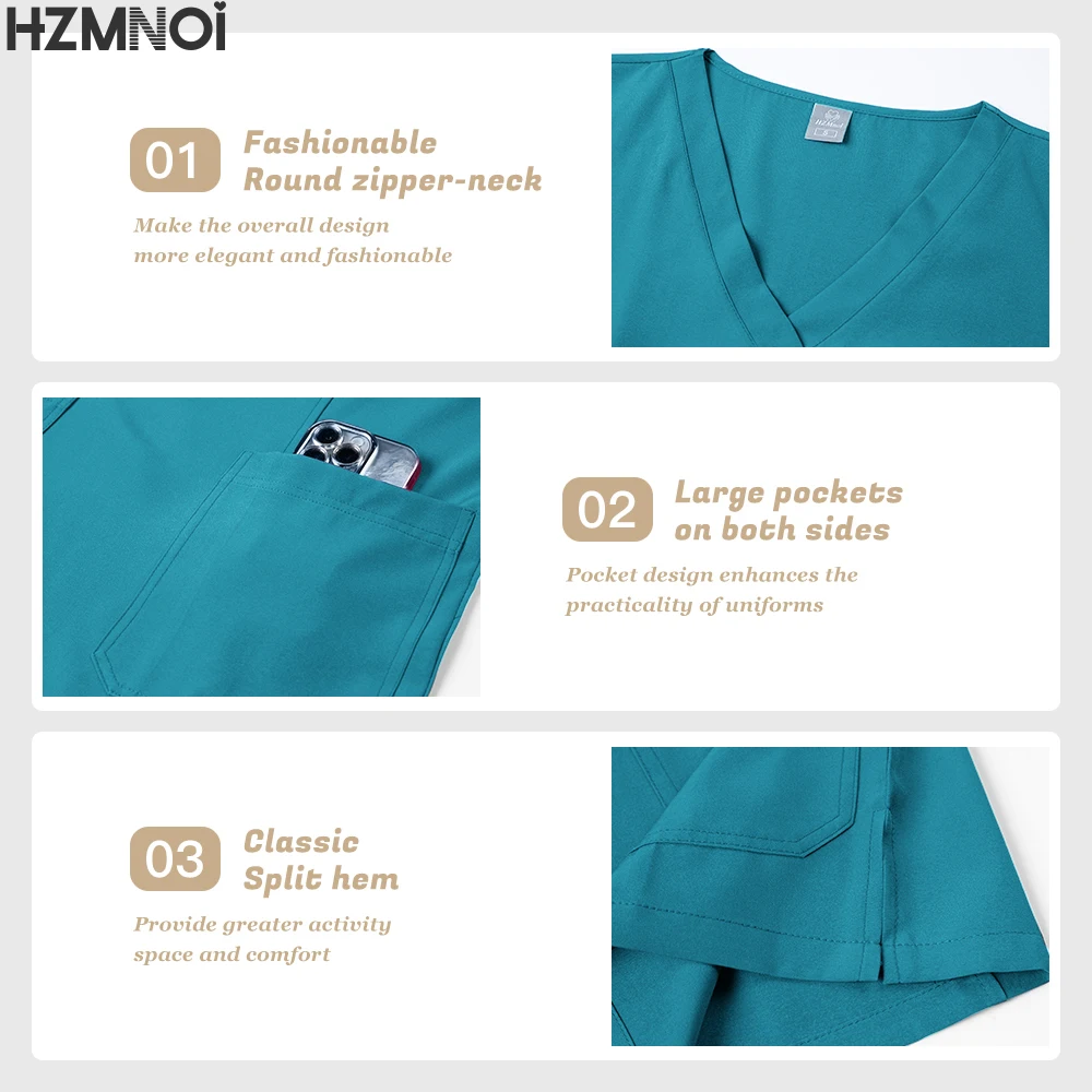 Conjuntos de uniformes médicos para mujer, uniformes quirúrgicos de Hospital, pantalón superior de manga corta, accesorios de enfermería, ropa para médicos, ropa de trabajo