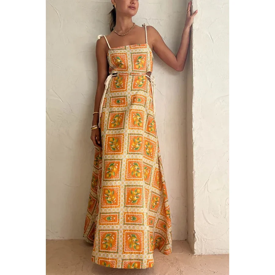 BWQ فستان الشاطئ المثير للنساء 2023 ملابس السباحة بوهو بيكيني التستر كيمونو بلا أكمام رداء فستان زهرة الطباعة مائل الرقبة فستان ماكسي