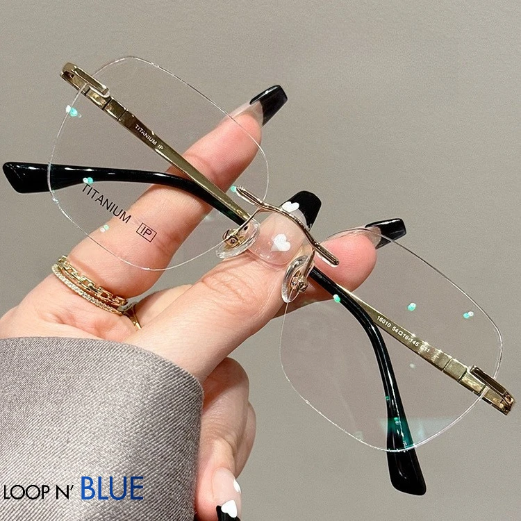 

Очки LOOPN BLUE из чистого титана с защитой от синего света, мужские оправы для очков, безободковые очки класса люкс, женские компьютерные линзы