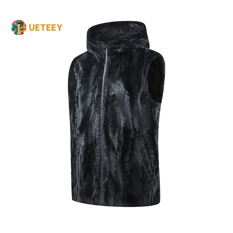 

Winter Fleece Warm Hooded Vests Man Thicken Windproof Waistcoat Men Fashion Classic Outdoor Casual Sleeveless Coats Vests Male