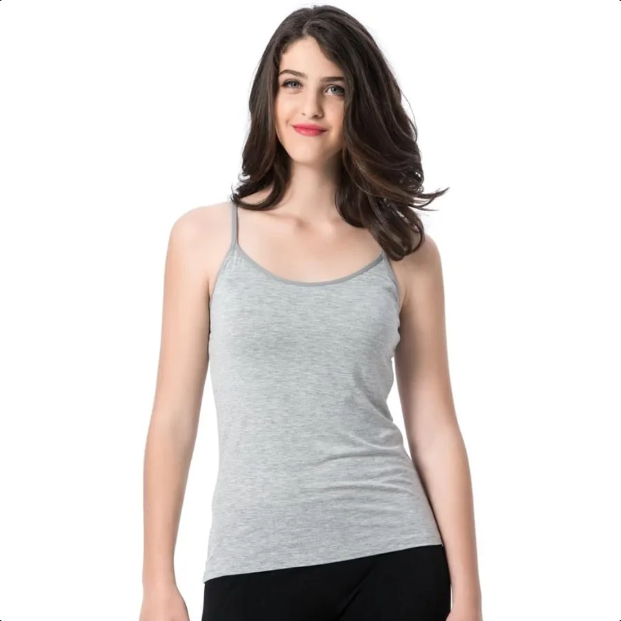 Ibeauti Womens Camisoles Tops with Built in Padded Bra Basic Breathable Tank Top