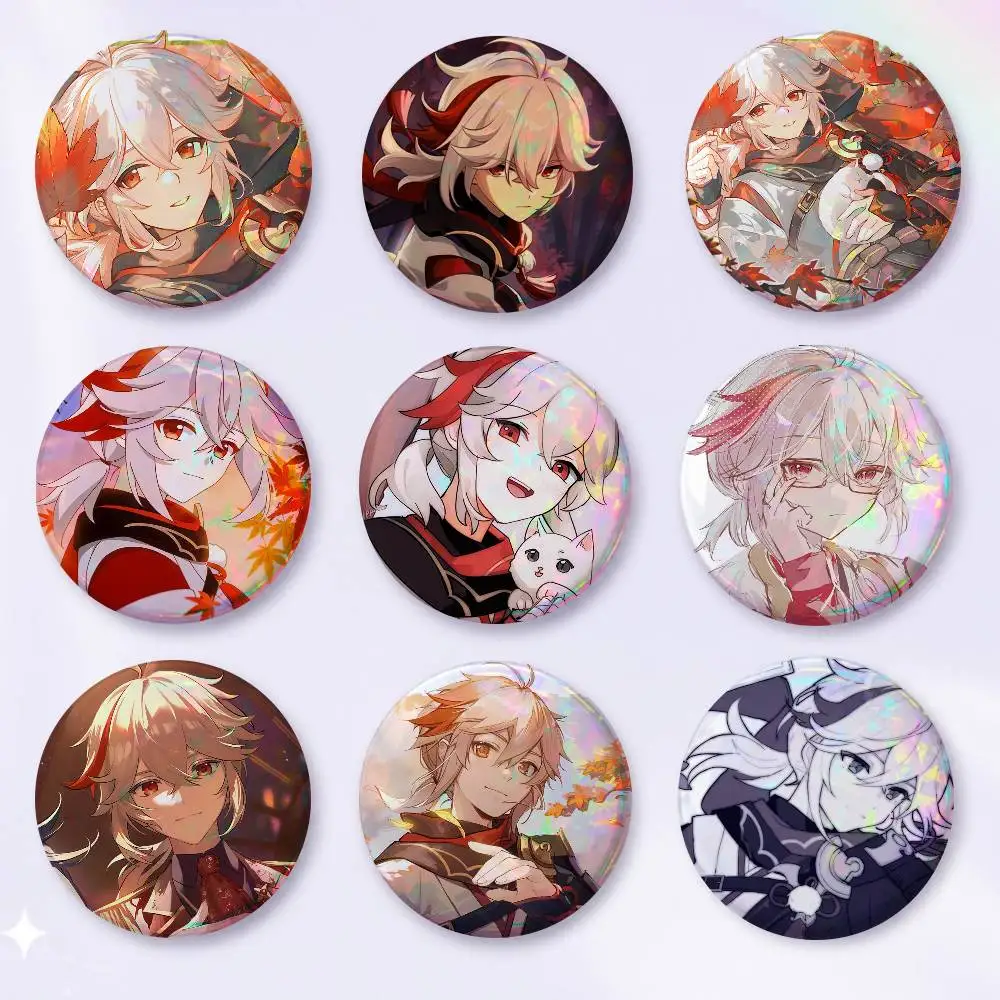 A-Kaedehara Kazuha Genshin Impact Badge On Backpack Accessories Manga  Pins Round Cartoon Brooches For Clothes Bag Decor Gifts