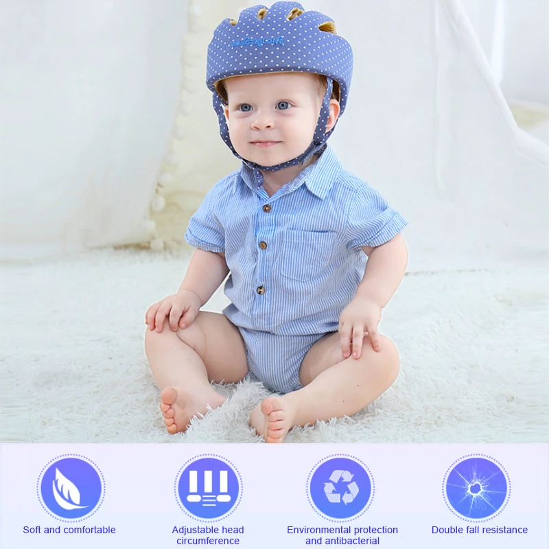 Infant Baby Helmet for Crawling Running Soft Adjustable Cap When Learning to Walk, Children Walking Hat Toddler Helmets