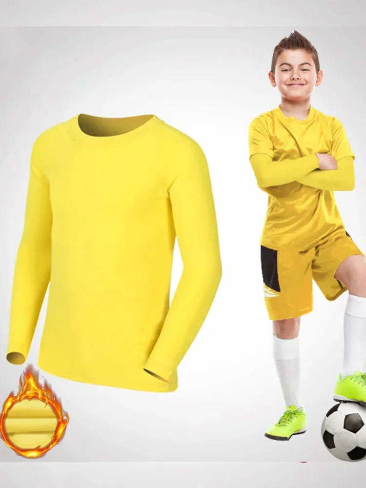 Enfants enfants garçon fille Compression course longue t-shirt Fitness Sport basket-ball Football vêtements de Sport thermique Football vêtements