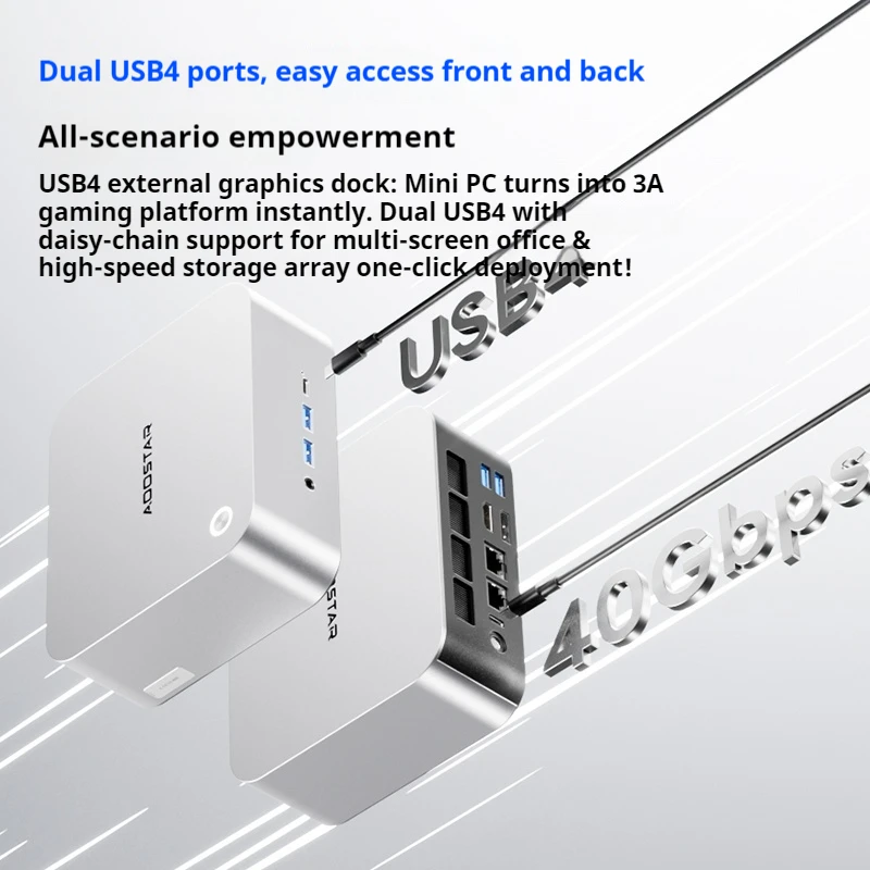 MACO Mini PC AMD Ryzen 7 H255 Mini PC Windows 11 WiFi 6 USB4 PC da gioco DDR5 5600 MHz Supporto 4 Display 4K/8K Computer