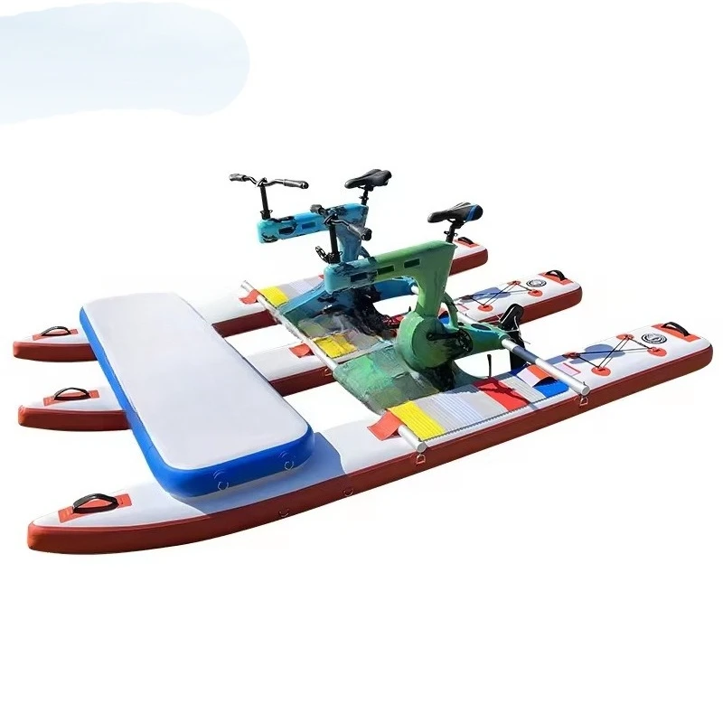 

Inflatable portable water pedal boat, outdoor scenic water bicycle frame