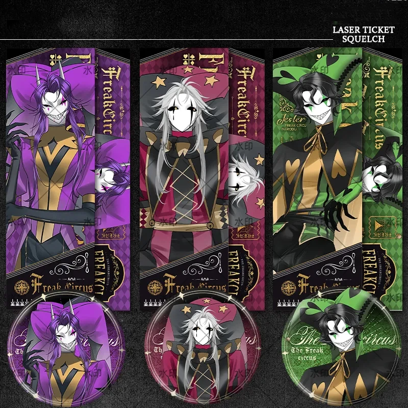 Anime The Freak Circus Pierrot Harlequin ‌ Teresa ‌   Colección de Broches Metálicos de Dibujos Animados, Accesorios de Modelo de Carta de Invitación de Cosplay