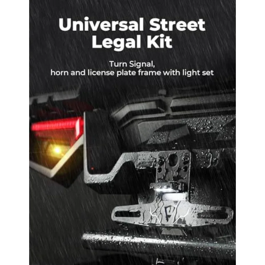 UTV Turn Signal Kit with 110D Horn and License Plate Holder with Light, Pre-Wired, Plug and Play UTV ATV Blinker with Rocker Sw