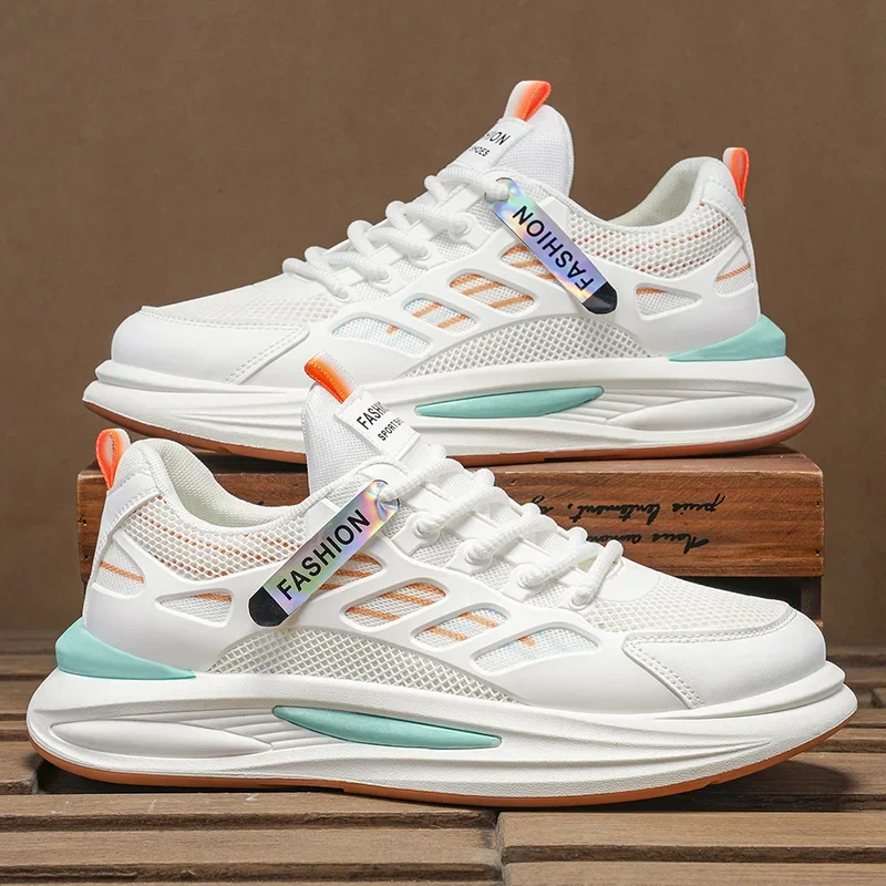 남성 운동화 패션 야외 캐주얼 신발 통기성 메쉬 스포츠 운동화 남성 가황 신발 플랫폼 테니스 신발