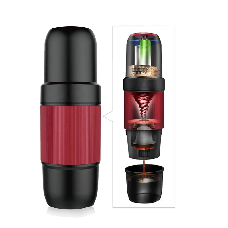 Portable Hand Press Coffee Maker Outdoor Use Compatible With Coffee Powder & Capsule Mini Italian Espresso Machine
