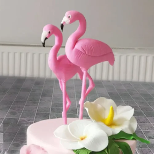귀여운 플라밍고 생일 케이크 토퍼 장식, 소년 소녀, 해피 원, 생일 케이크, 베이비 샤워, 곰 테마 파티, 성별 공개 