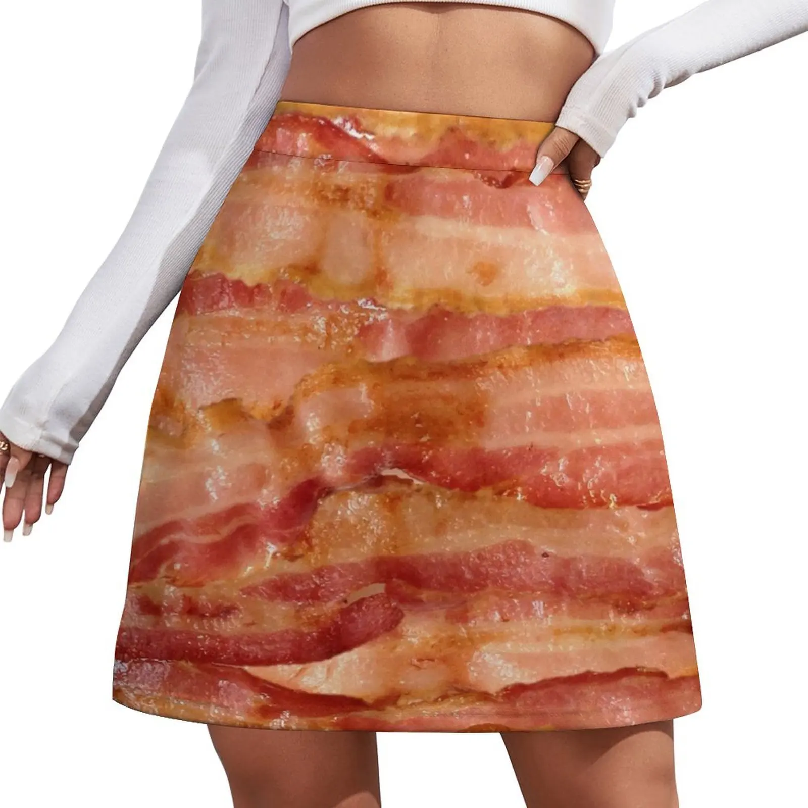 

Bacon! Bacon Bacon! Mini Skirt luxury women's skirt Skirt satin micro mini extreme korean style clothes