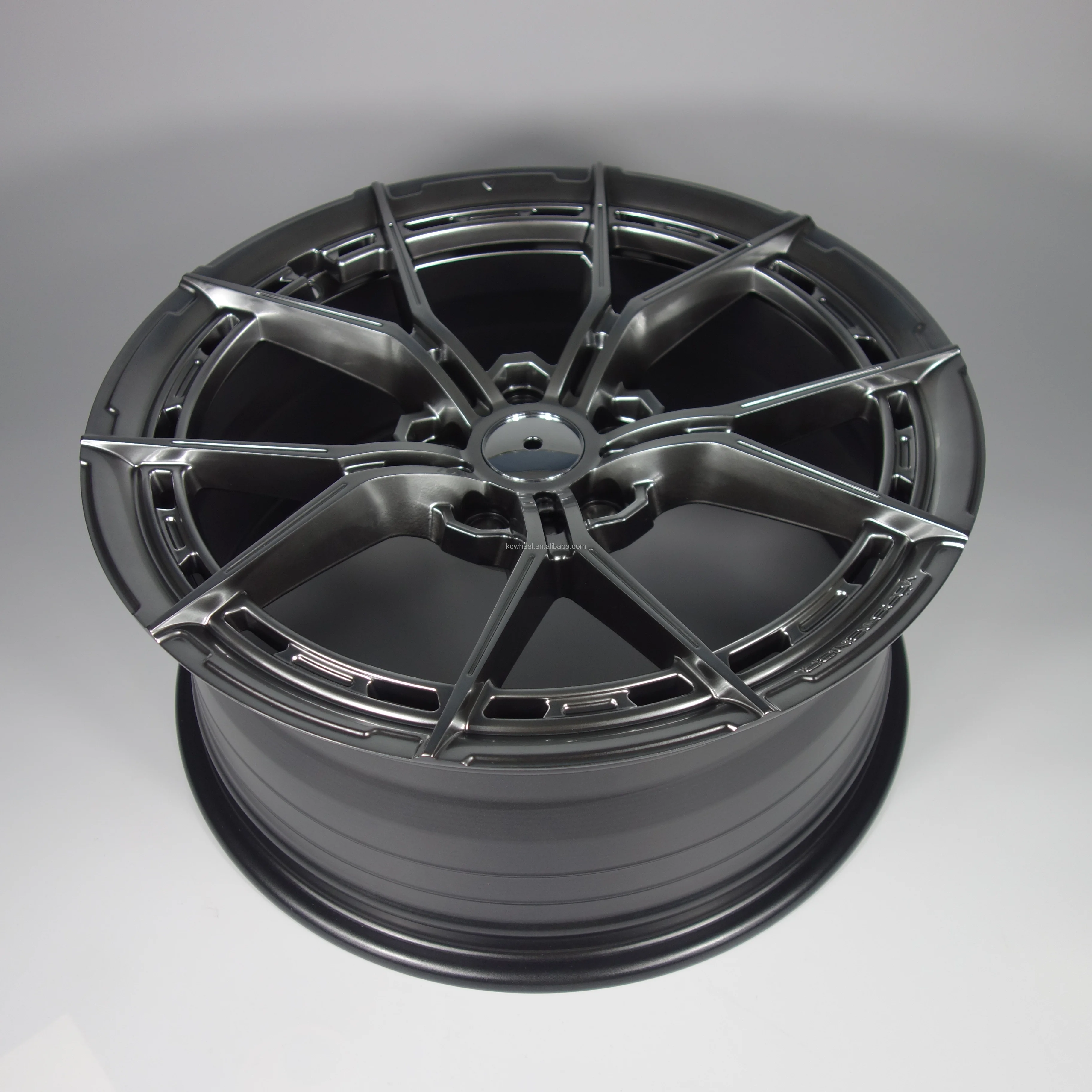 -For Aluminum Alloy Hyper Black Concave Multi-Spoke Flow Forming Wheels 17