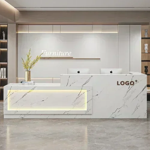 Modern Simple Reception Desks Supermarket Spa Checkout Cashier Simple Gray Office Luxury Hair Salon Mobile Bancone Bar Furniture