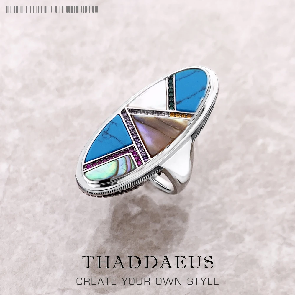 

Powerful Lucky Meaningful Statement Ring,Europe Fine Jewerly For Women Autumn Mystical Turquoise Gift In 925 Sterling Silver