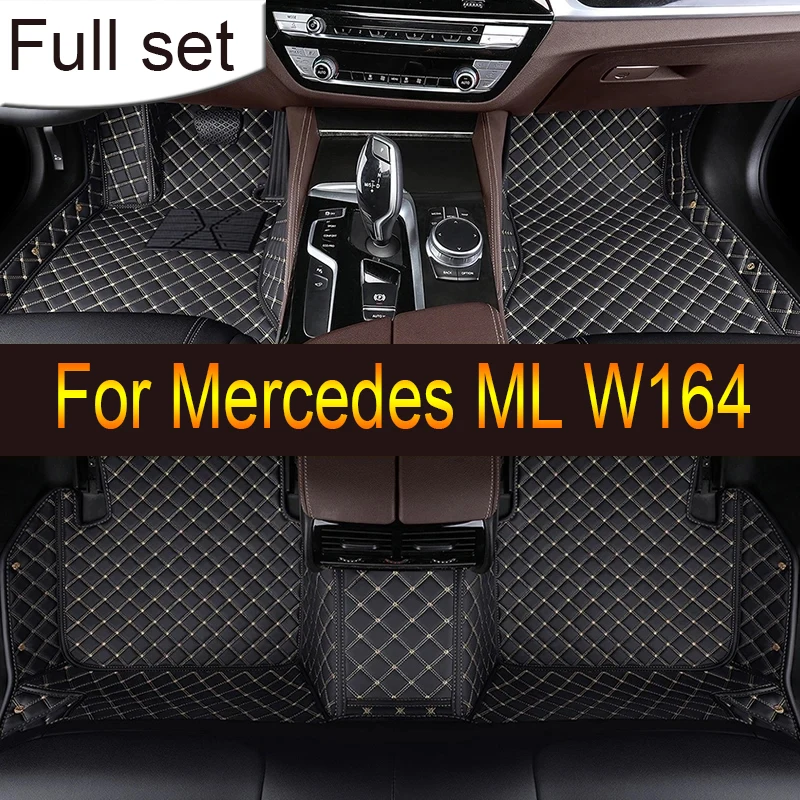 

Custom Automotive Car Floor Mats For Mercedes ML W164 2005 2006 2007 2008 Auto Luxury Leather Men Women Car Mats Full Coverage