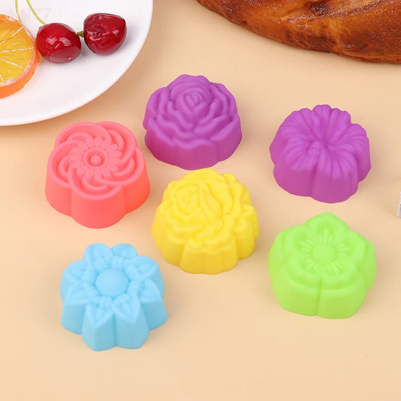 6 Pieces Flowers/6 Cavities Silicone Molds DIY Handmade Soap Molds Handmade Silicone Molds For Soap Making Crafts