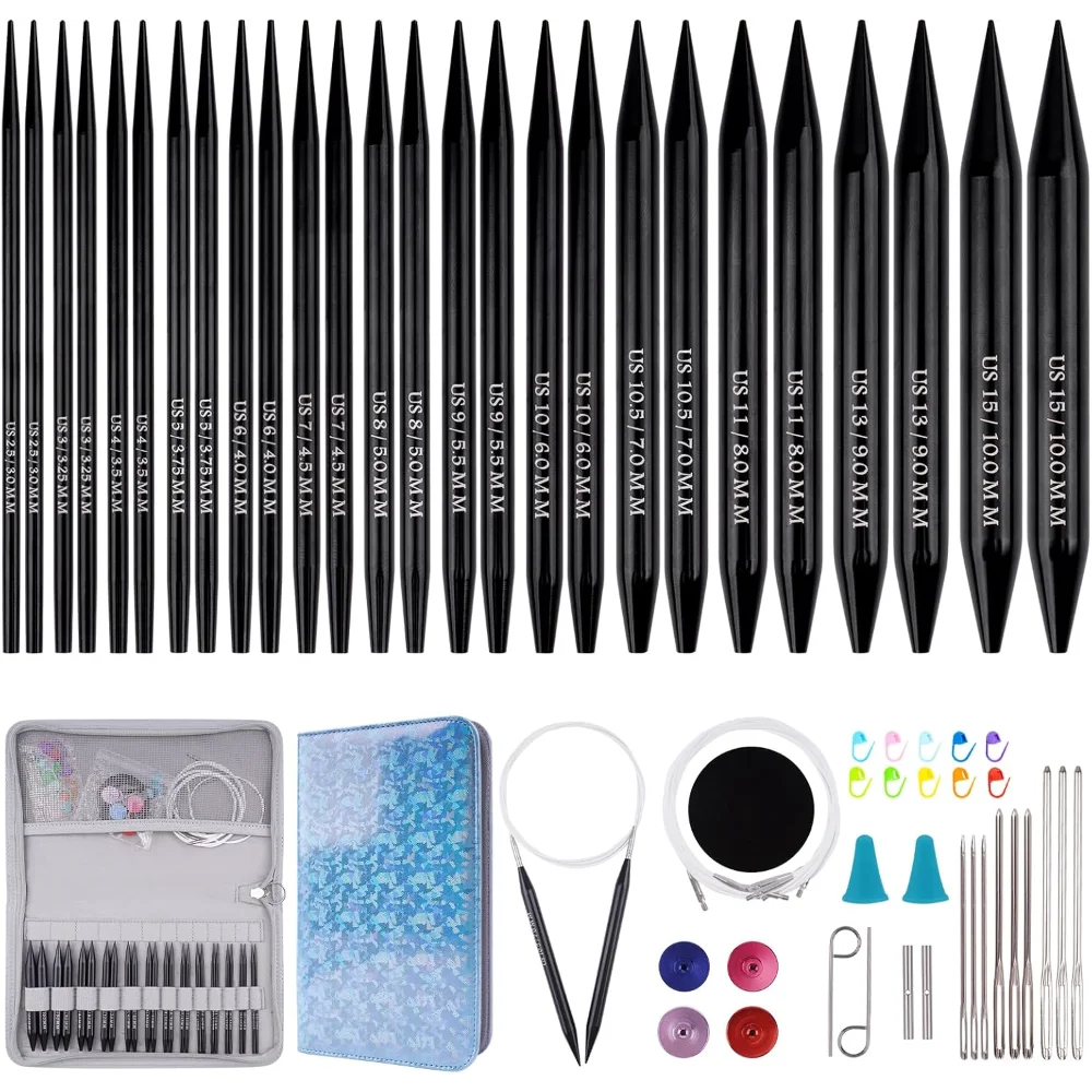 

Interchangeable Aluminum Circular Knitting Needles Set, 13-Pair