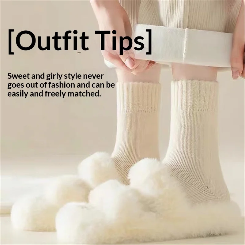 Multicolor Thick Wool Insoles for Women Plush Soft Warm Shoe Inserts Mid‑Height Foot Pads Comfort Cushion for Snow Boots