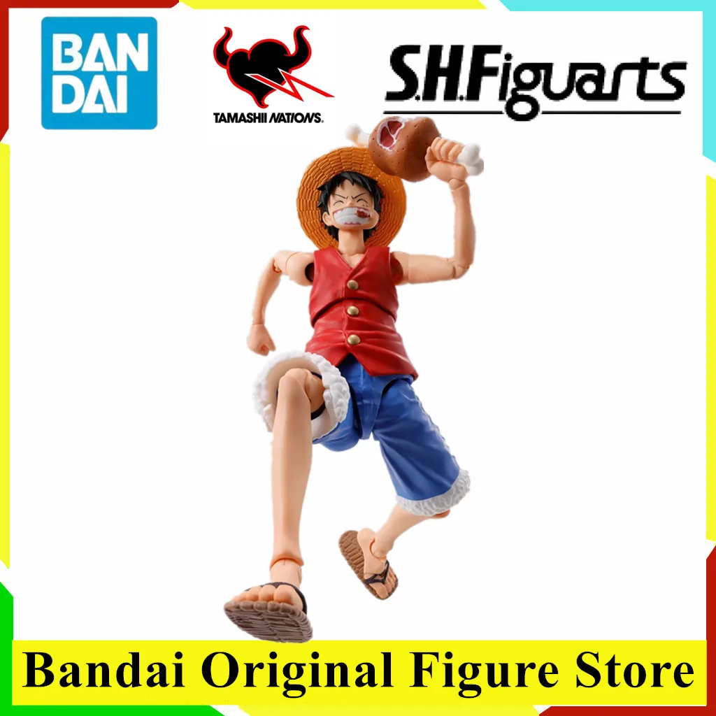 Original BANDAI S.H.Figuarts One Piece Luffy Romance Dawn Anime Figure Toys Action Figurine PVC Model Collection Doll Gift