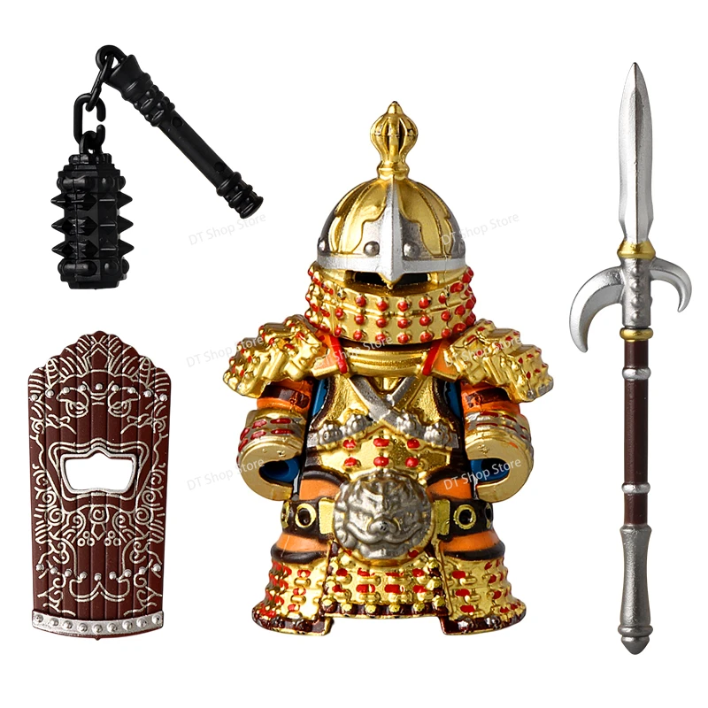 Hot R123-2 Red Heavy Armor Knight Weapons Armour Shields Accessories Building Blocks Models Action Figures Kids for Toys Gifts