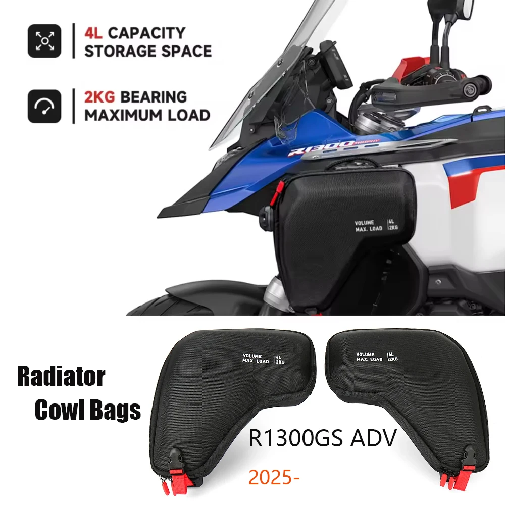 For BMW R1300GS Adventure R1300GSA R1300 ADV 2024 2025 Motorcycle Accessories Fairing Left Right Radiator Cowl Bags Waterproof