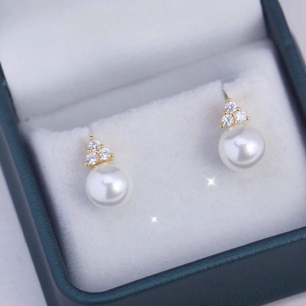 

10 шт., аксессуары для жемчуга «сделай сам», новые медные позолоченные изысканные серьги с инкрустацией цирконием, серьги Fresh Hill Tower, пустой держатель, универсальный