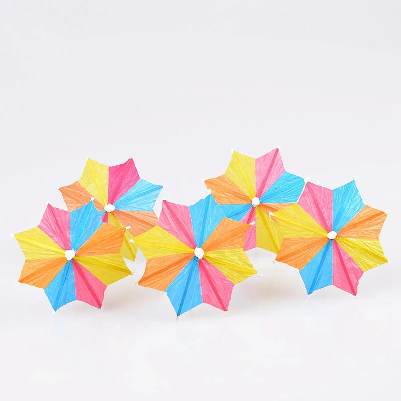 A66I2 144 قطعة شرب مظلة مزيج اللون كوكتيل ورق تزيين مظلة كوكتيل تسجيل حفلة عيد ميلاد المتاح