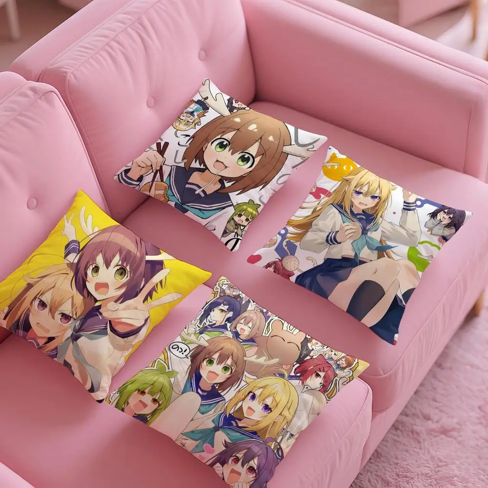 My Deer Friend Nokotan Pillow Case Silky Short Plush with Invisible Zipper Dustproof Sofa Cushion Cover for Home Decor