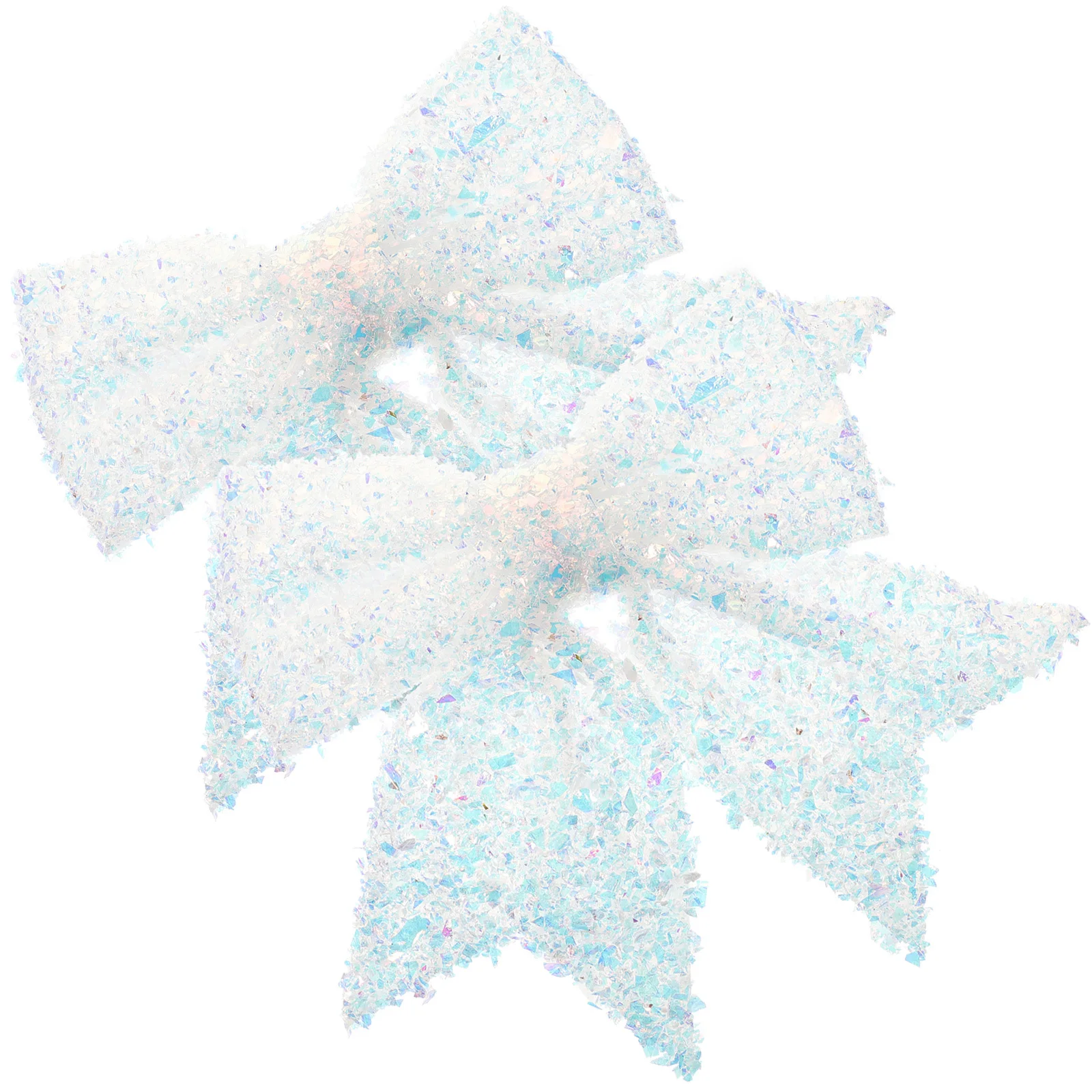 

2Pcs Large White Colorful Bowknot Xmas Tree Bow Decorative Bows Crafting Bowknot Ornaments for Wreath Cake Bows for Wreaths