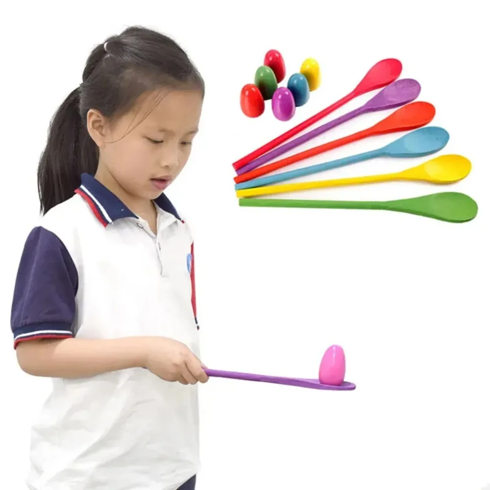 Sense Training Balance Training Spoon Egg Race Game Montessori Early Learning Children Balance Stick Gifts Outdoor Game Toy