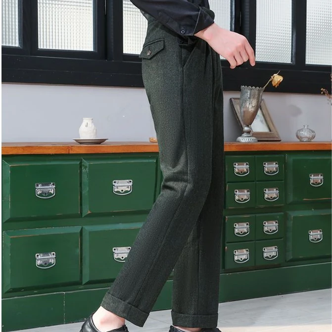 

New Business Casual Suit Pants Solid High Waist Straight Office Formal Trousers Male Classic Style Suit Long Pants Plus Size P57