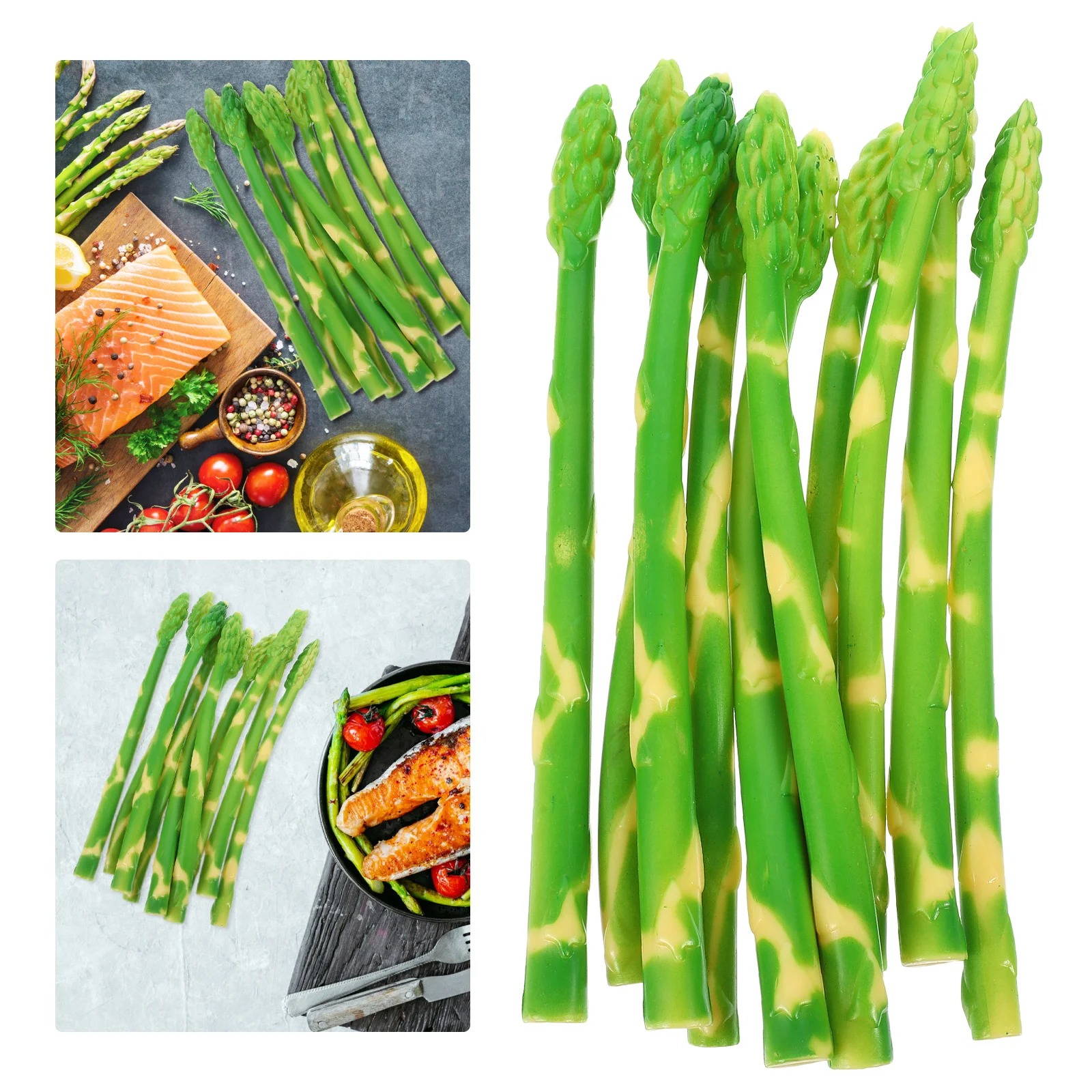 10 Pcs Simulated Asparagus Ornaments Decor Restaurant Display Vegetables Fake Artificial Model Chainsaw Simulation Decors