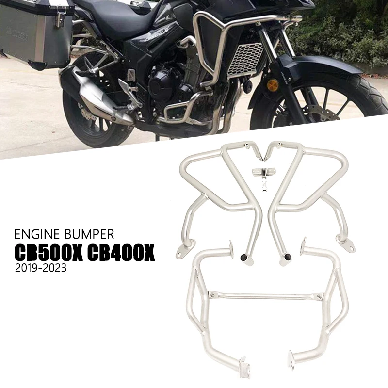 

2023 Upper & Lower Crash Bar Frame Engine Protection Guard Bumper Protector For Honda CB500X CB400X CB500 X CB400 X 2019-2022