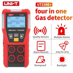 UNI-T UT334E Multi Gas Detector Gas Meter O2 H2S CO LEL Oxygen Hydrogen Sulfide Carbon Monoxide Combustible Gas Leak Detector