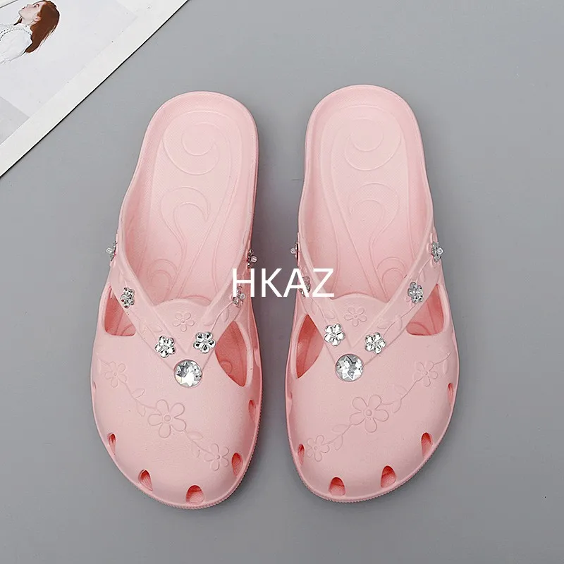 Slippers Women Fashion Breathable Outdoor Platform Baotou Women Jelly Slippers Indoor House Beach Roma Hole Shoes New In Summer