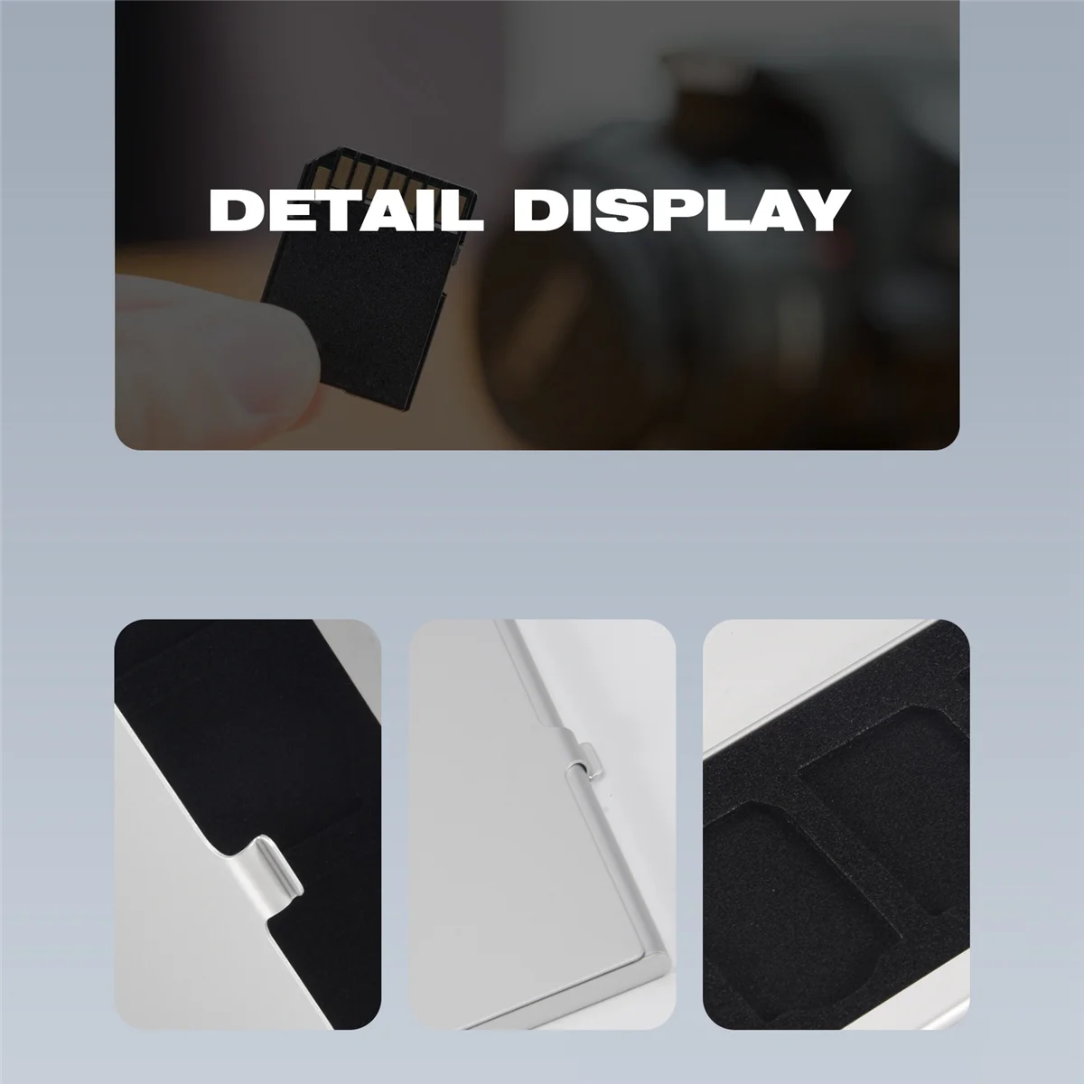 Aluminum Alloy Memory Card Case Card Box Holders For 3PCS SD Cards