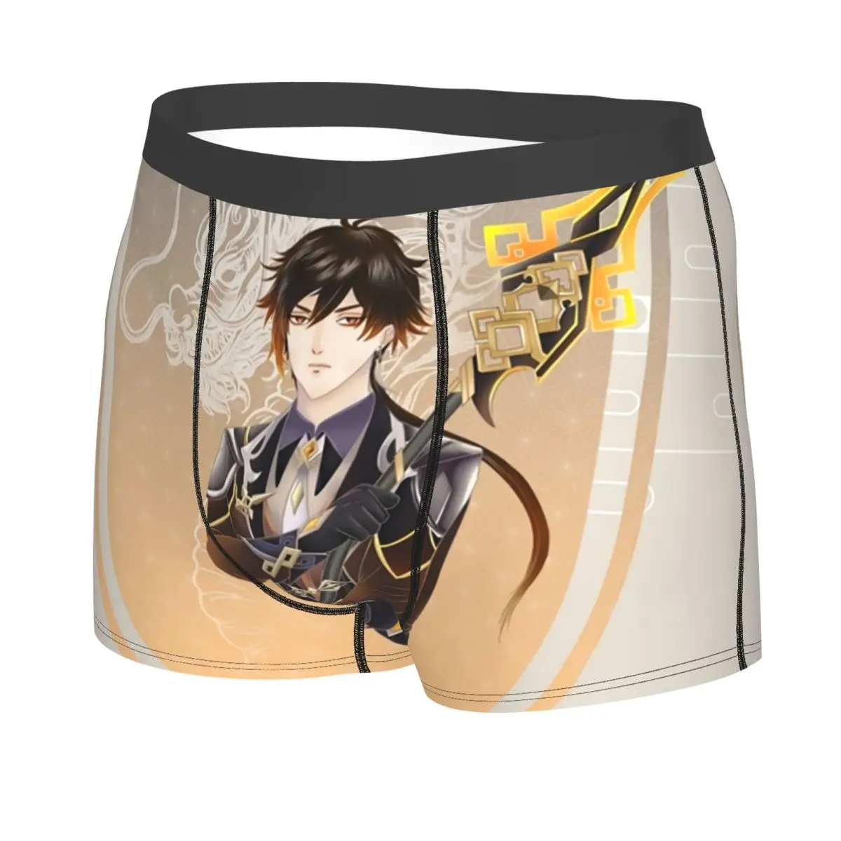 Zhongli Genshin Impact Underwear Men Sexy Print Customized Video Games Boxer Shorts Panties
