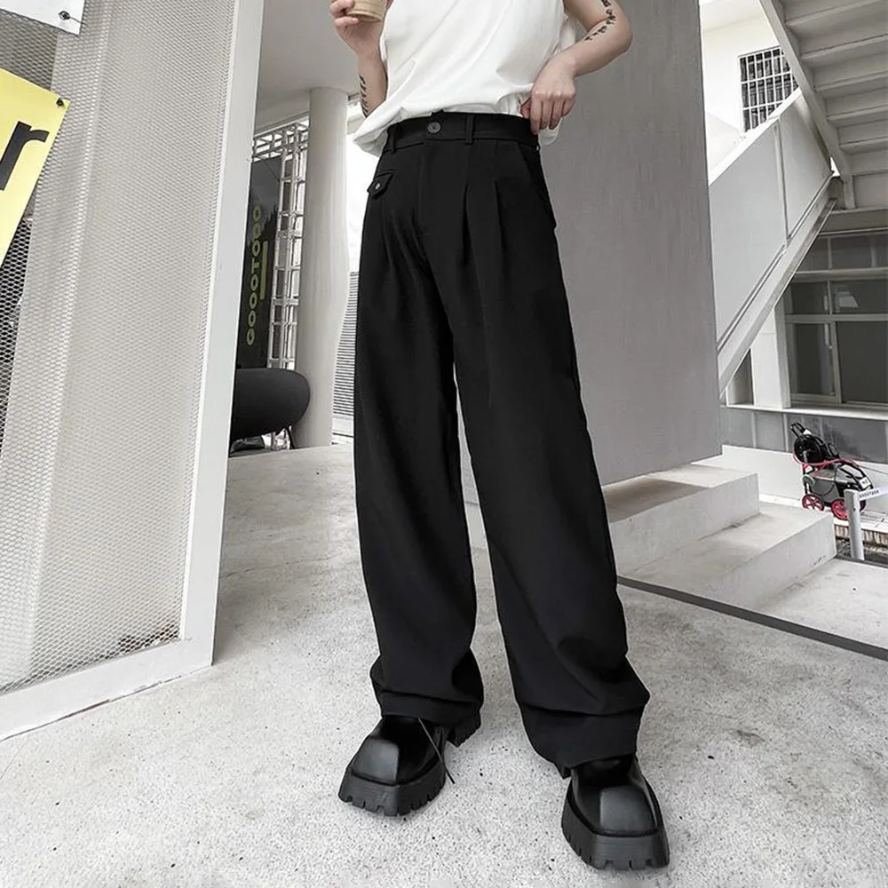 Mens Pants Pocket Casual Wide Leg Pants Autumn Deconstruction Retro Ins Style Minority Daily  Pants Men's Clothing Unisex 2024