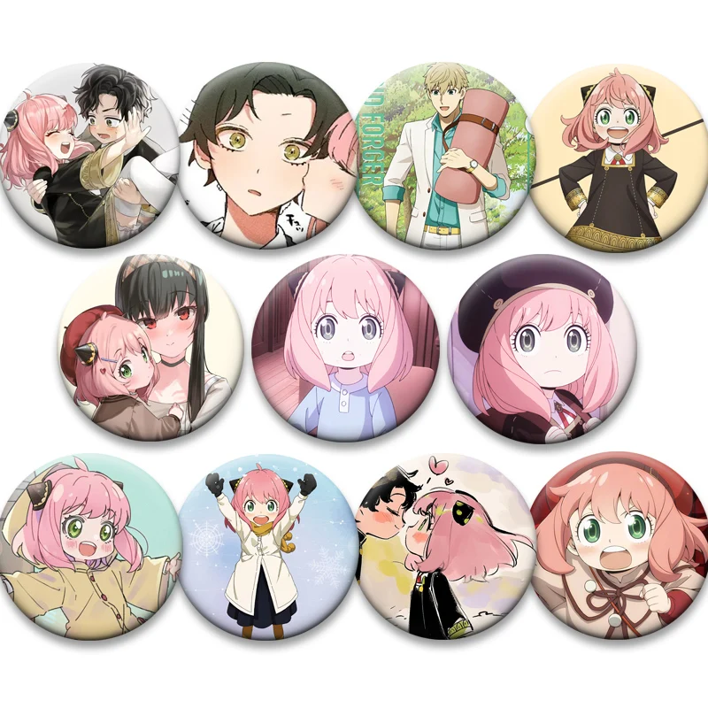 FAMILY Anime Character Brooches Anya Forger SPY Cute Cartoon Badge for Backpack Accessories Gifts Handmade Exquisite Pins