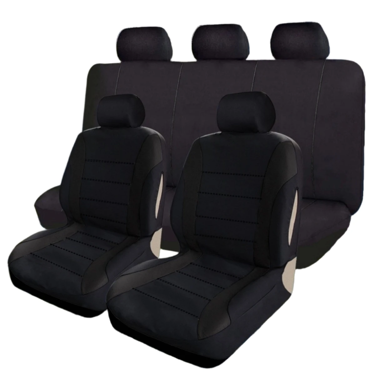 Polyester All Inclusive Car Seat Covers Stripe Design Breathable Universal Fit Sedan SUV Truck Auto Seat Protector