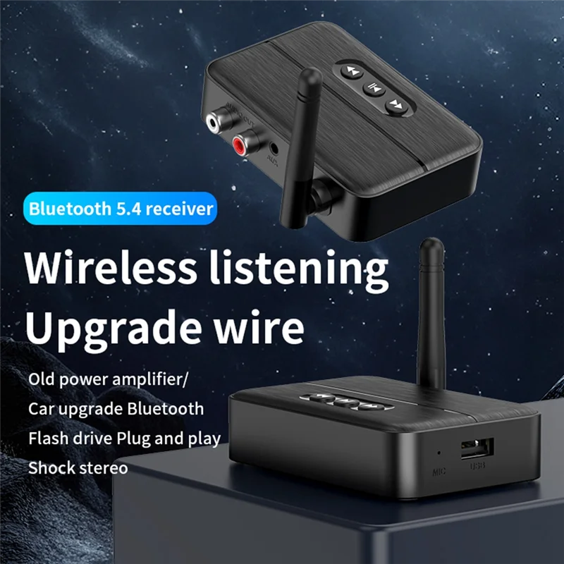 BNVN-Bluetooth-Adapter NFC Bluetooth 5.4 Audioempfänger 3,5 mm AUX RCA Stereo verlustfreie Musik USB U-Disk Wiedergabe für Lautsprecher
