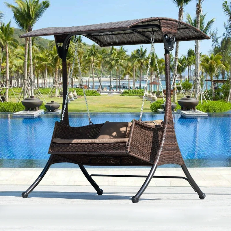 Außen interior Langlebig Garten Rattan Terrasse Doppel Schaukel Stuhl