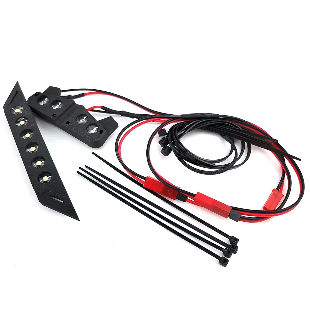 TRINOOD Front & Rear LED Lights Spotlight Lamp Bar DC 6-8.4v for 1/10 4x4 2wd VXL XL-5 SLASH RC Car Upgrade Parts