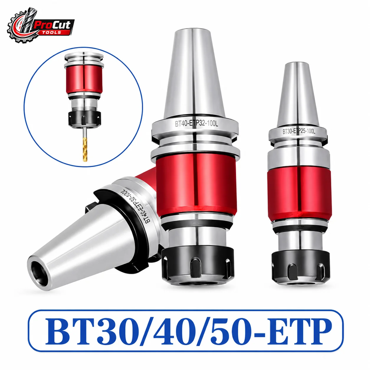 BT30 BT40 BT50 ETP TER Tapping Tool Holder, ETP25 ETP32 ERG25 ERG32 Tapping Collet Chuck for CNC Tap Tool Holder Bracket