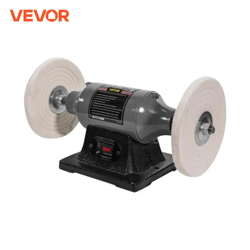 VEVOR 350W Bench Buffer Polisher 8in Benchtop Jade Jewelry DIY Removing Rust Polishing Machine Acrylic Metal Grinding Machine 